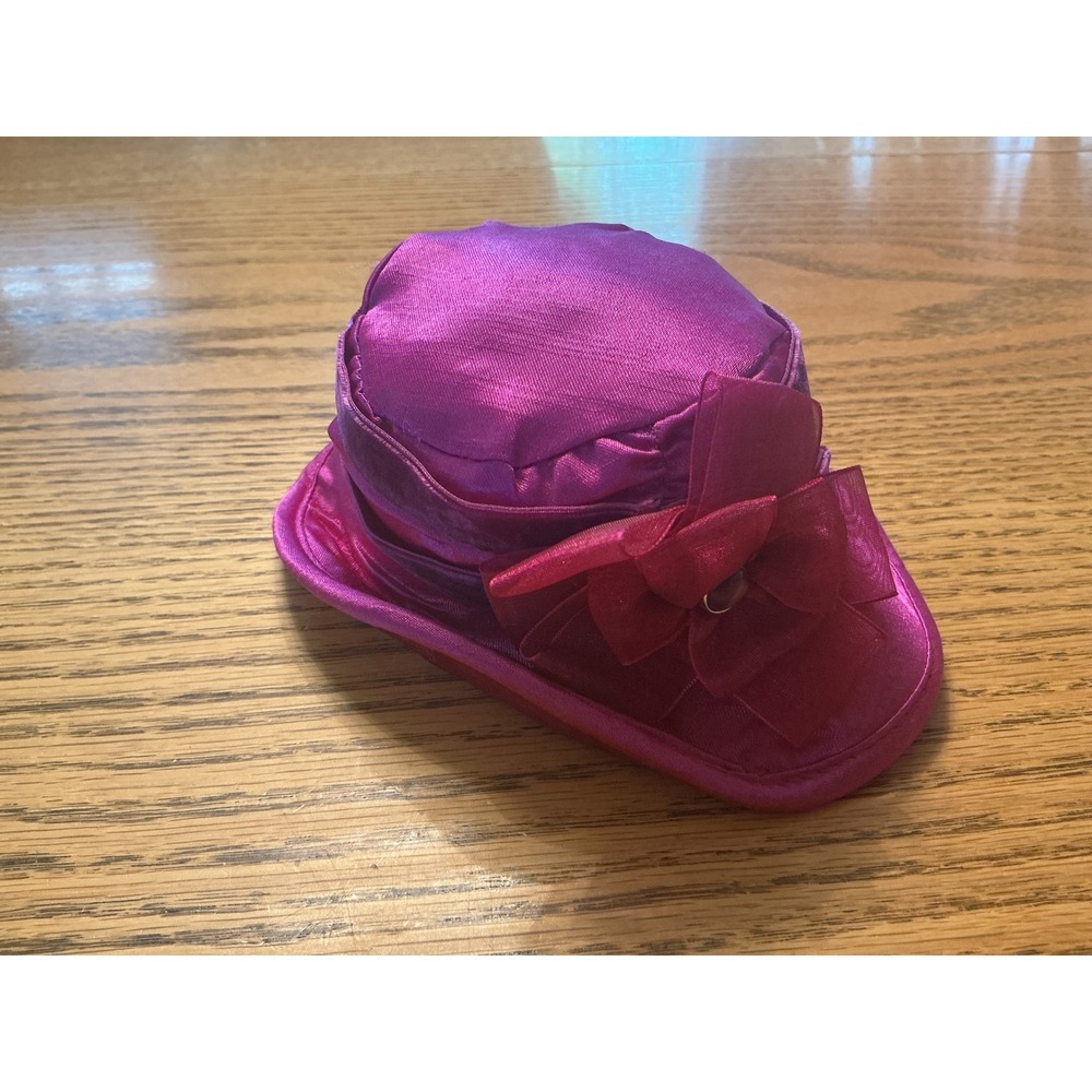 American Girl Rebecca Fancy Satin Cloche Hat Velvet Trim and Floral Bow